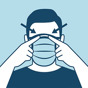 Person wearing a face mask
