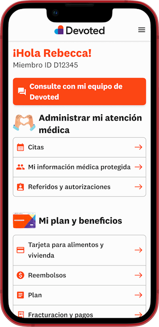 Imagen de la pantalla de inicio de la aplicación MyDevoted
