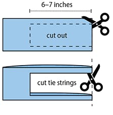 6-7 inch long cut-out