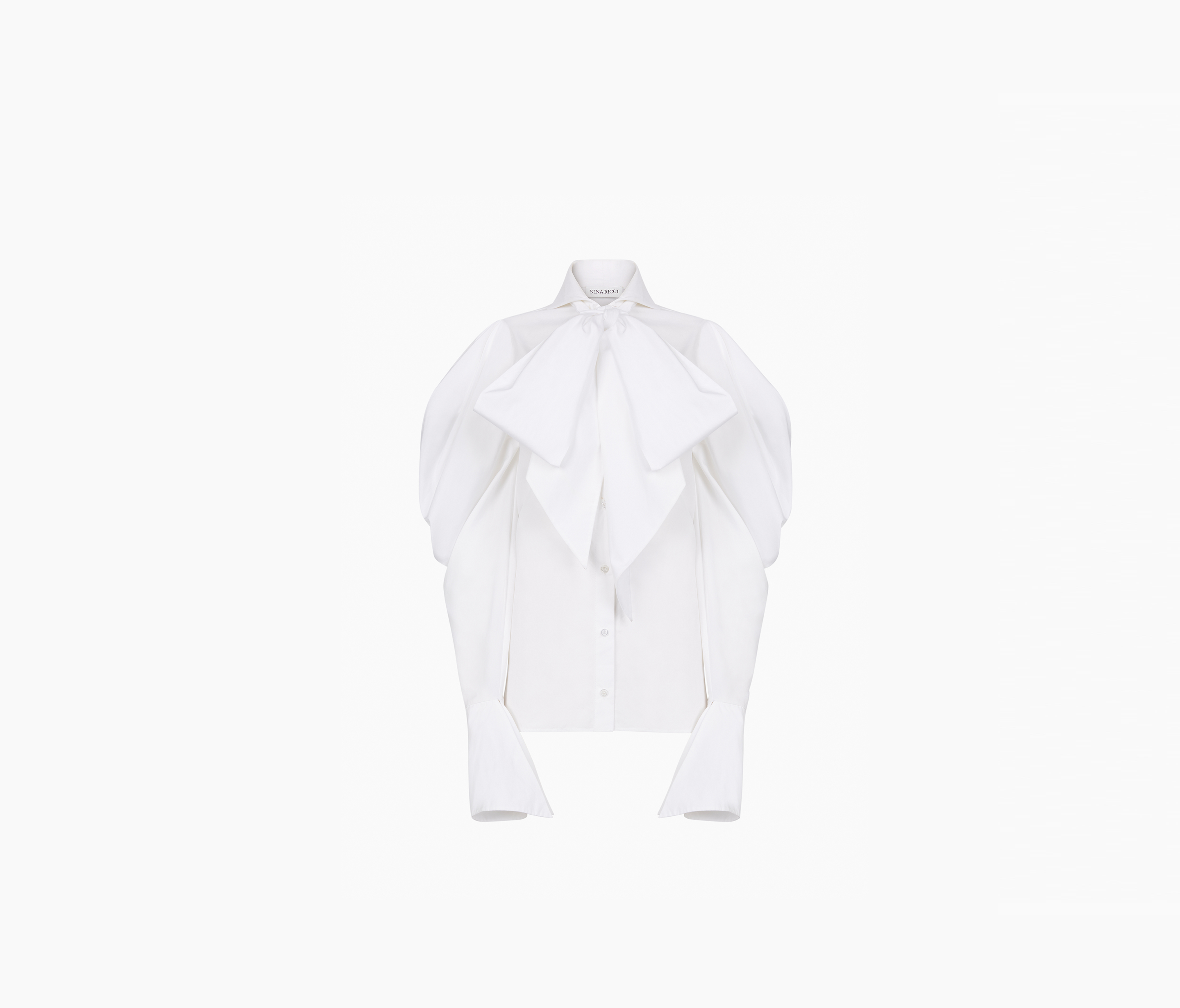 Pussy Bow Shirt In White Nina Ricci