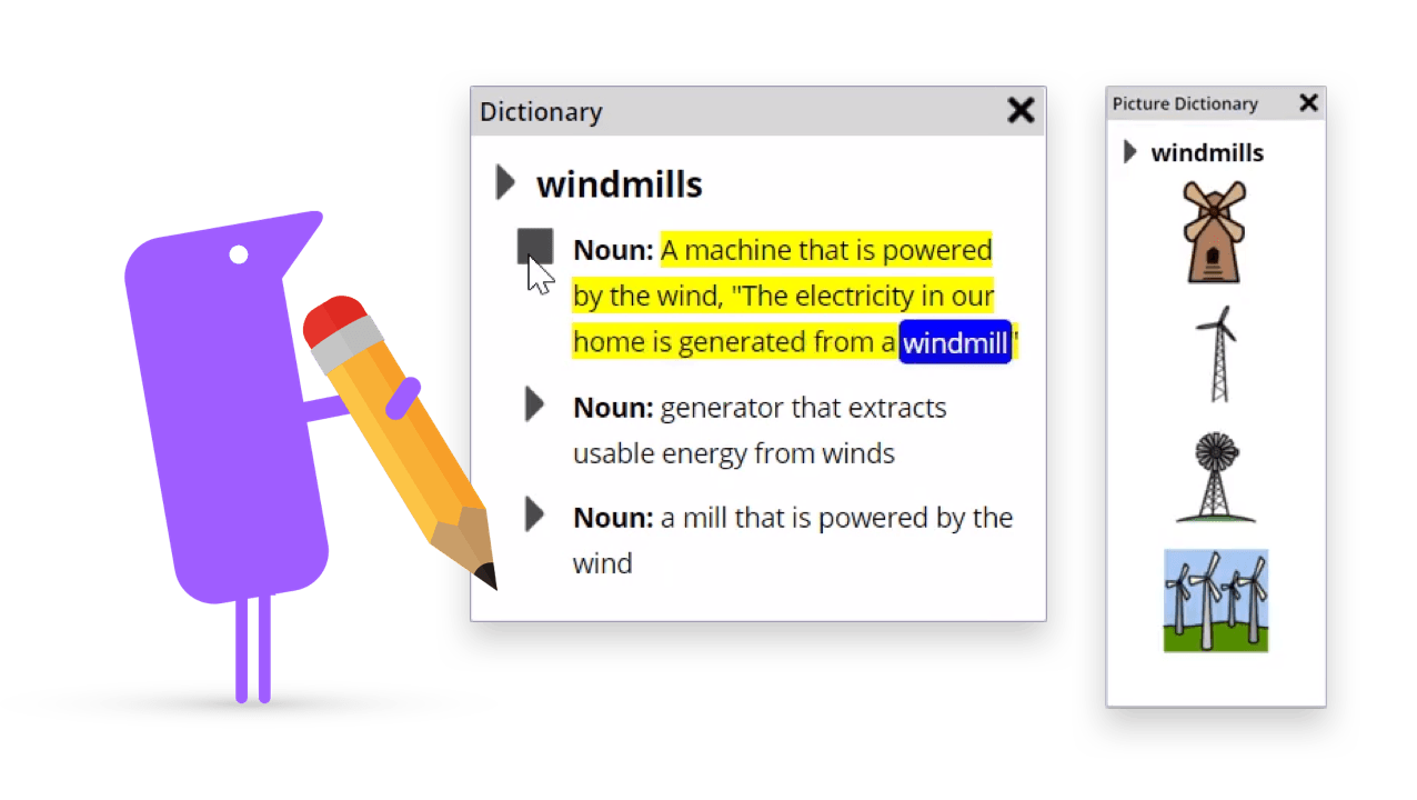 Texthelpers with Read&Write Dictionaries