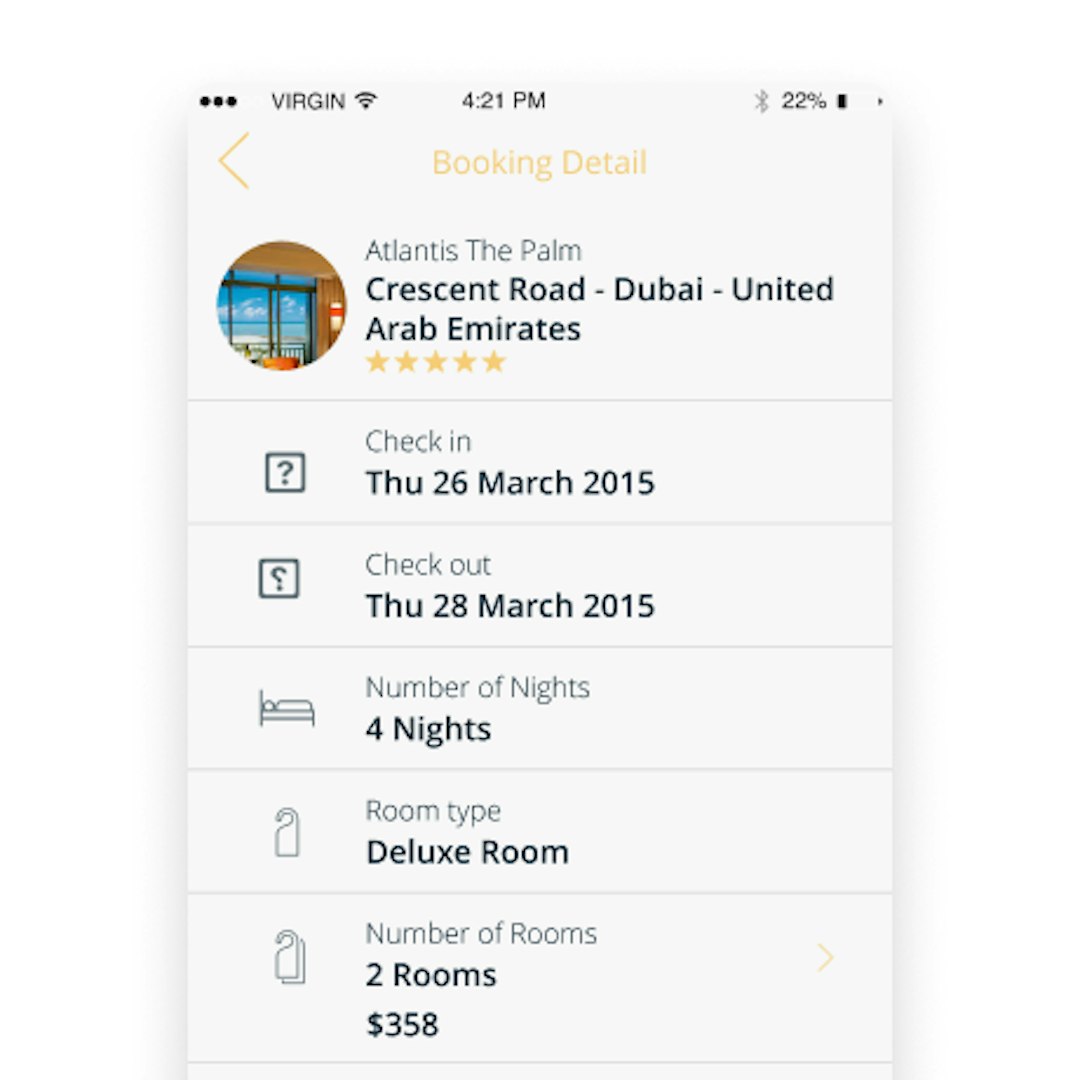 Hotel Rooms Booking App solution - go dubai