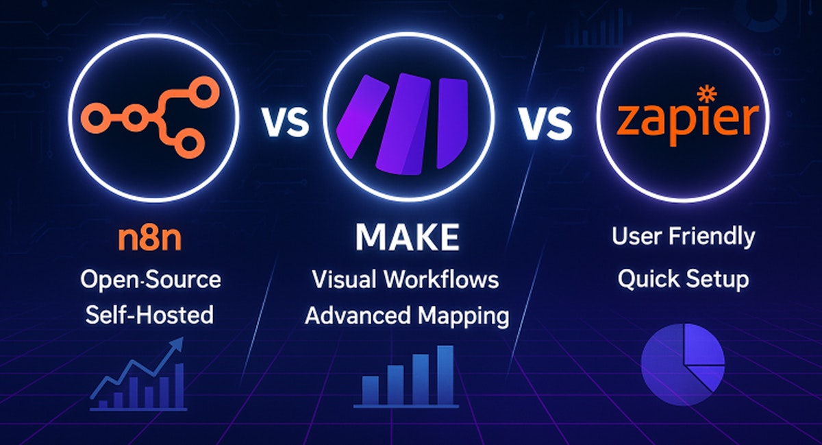 n8n vs make vs zapier - which one is best for your business?