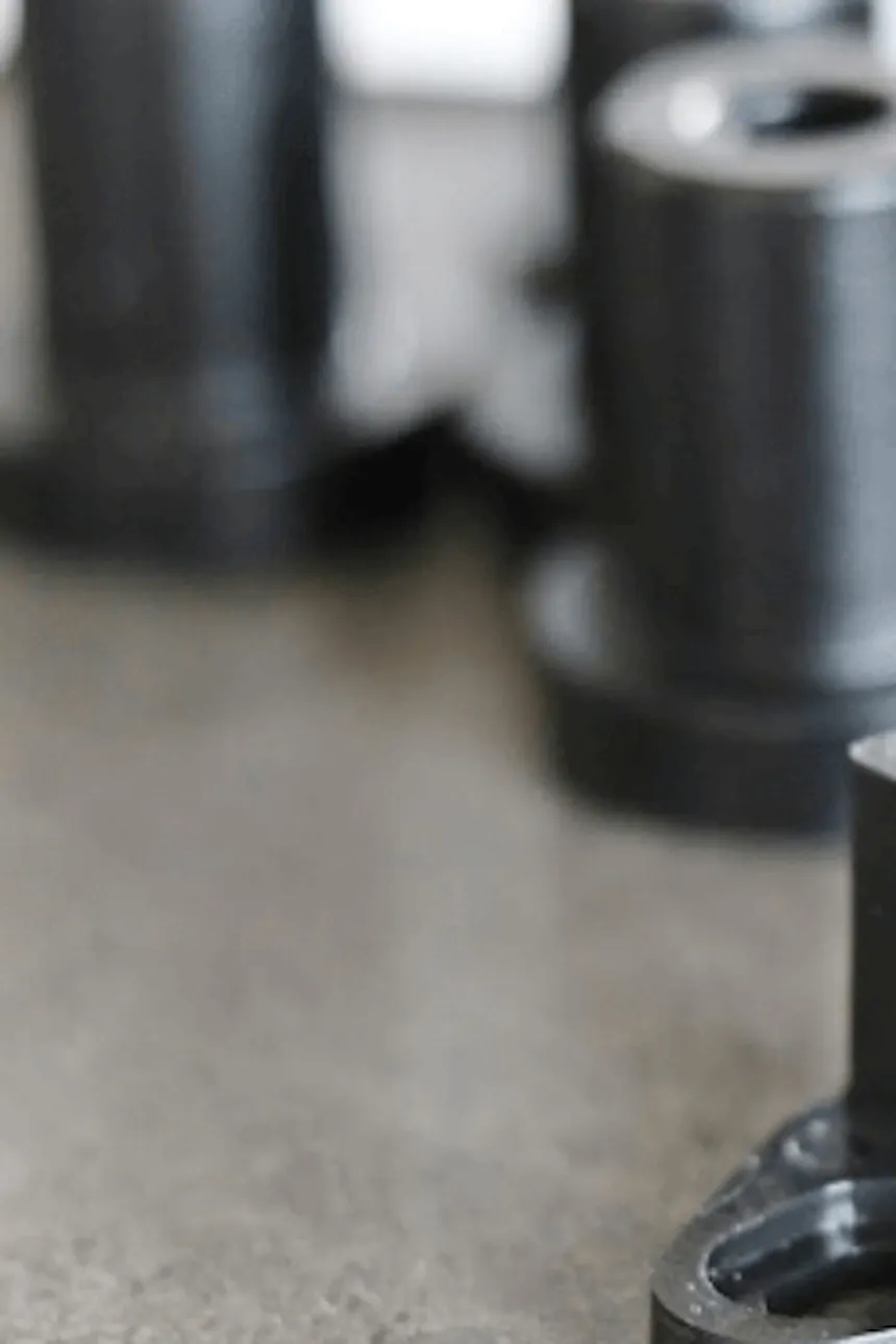 Black sliding system for wood doors.
