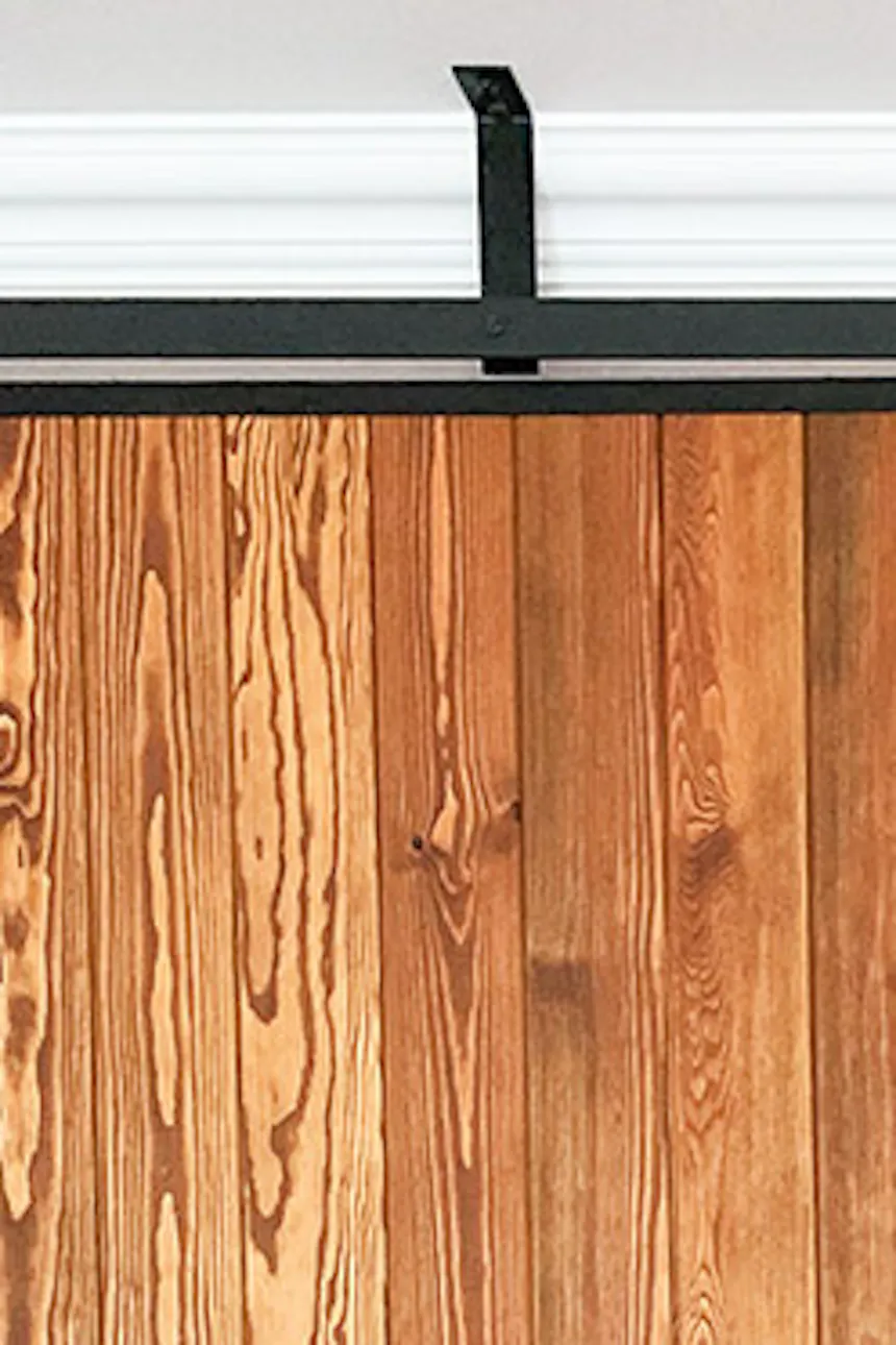 Large sliding door in metal frame