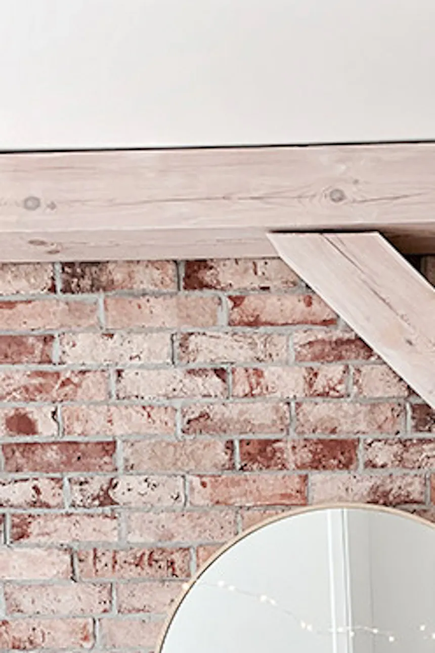 rustic bedroom, wooden sliding doors, bypass sliding doors, bypass wall bracket for sliding doors, rustic style, modern rustic style, rustic bedroom dresser, brick wall in bedroom, ceiling beams in bedroom
