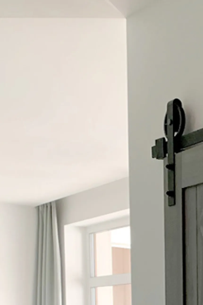 wooden sliding doors, barn sliding doors, grey wood sliding door, golden interior accessories, modern interior, bedroom sliding door