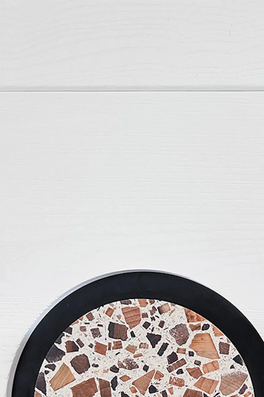 round door handle with terrazzo pattern for sliding doors