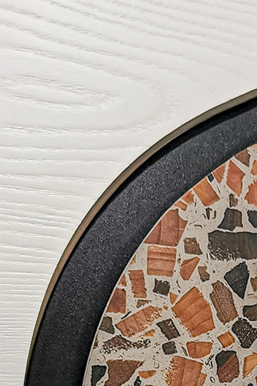 poignée design avec terrazzo en bois pour portes coulissantes