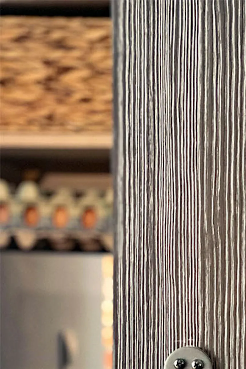 Black solid wood sliding door, deeply brushed wood doors