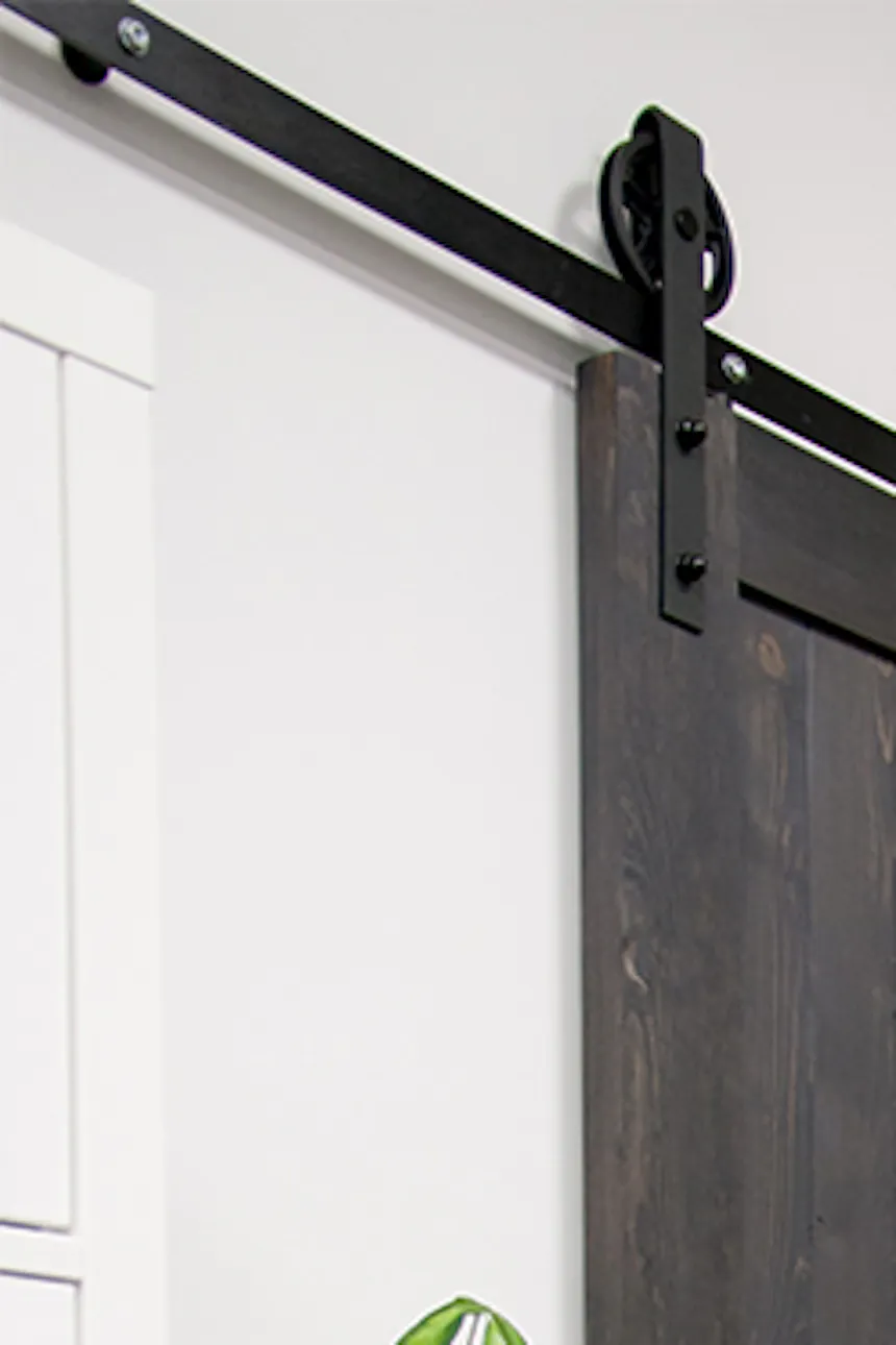 office with sliding doors, black doors, black and white interior design