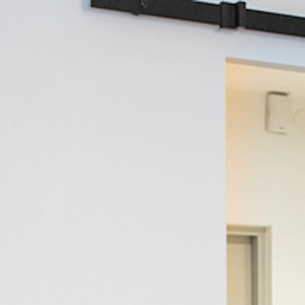 White sliding door in the girls' room