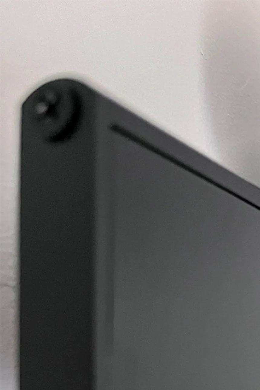 Black sliding system for wood doors.
