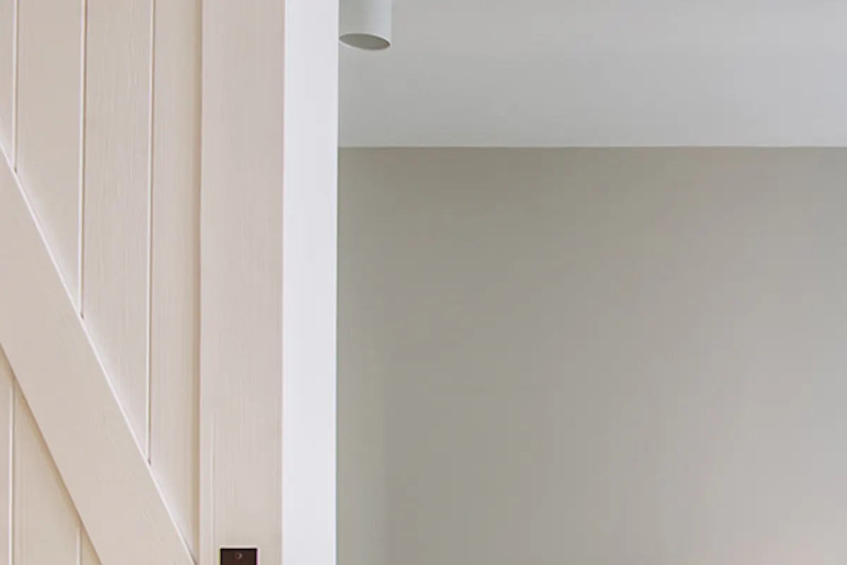 modern retro style, apartments for rent, double sliding doors, double sliding doors, white sliding doors, barn door