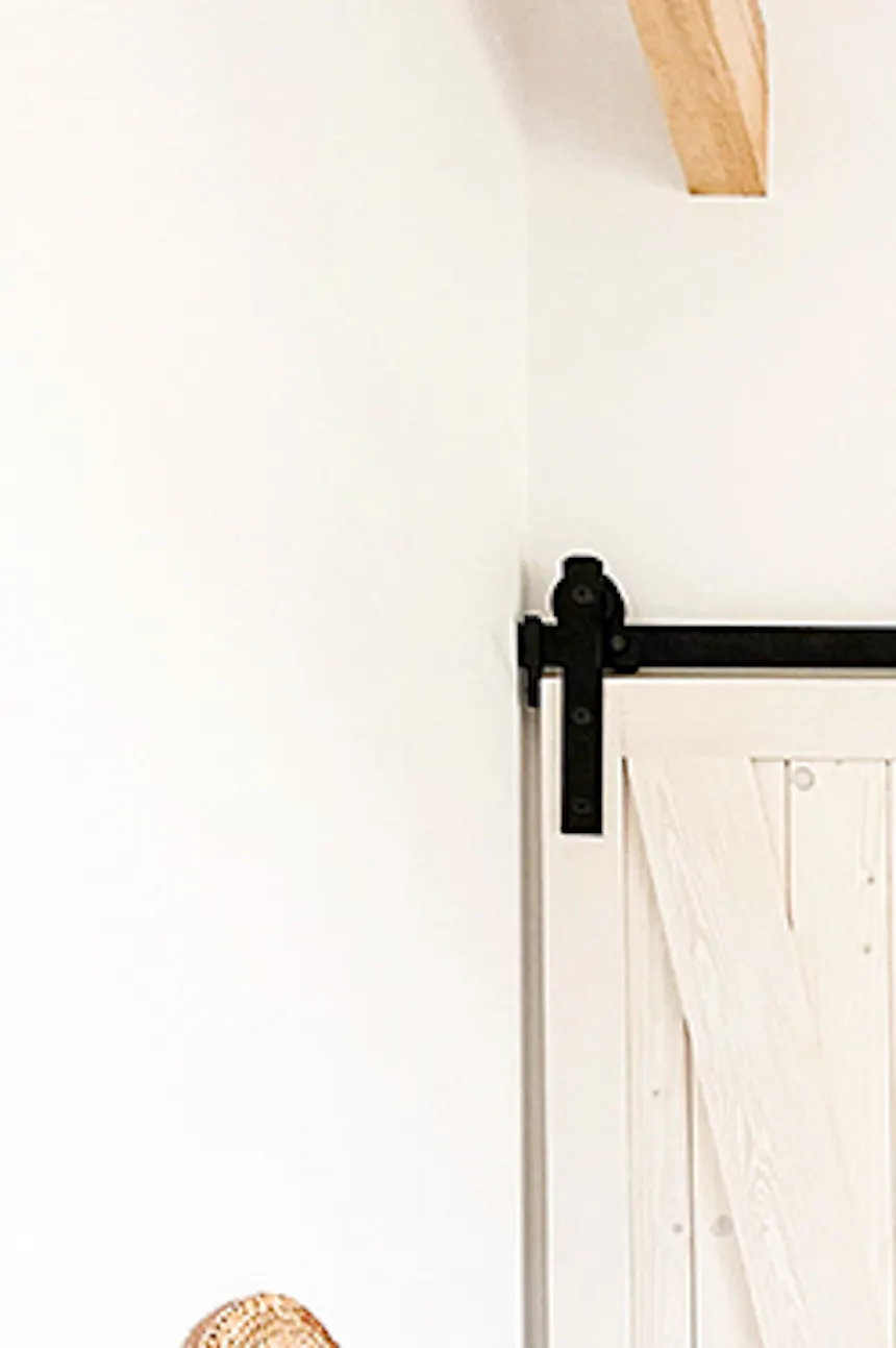 wardrobe sliding doors, white sliding doors, vintage dressing table, metal dressing table, narrow sliding door rustic, white and wood, openwork decorations