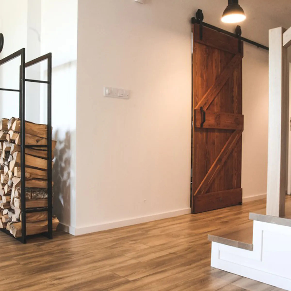 solid wood sliding door, Scandinavian interior, loft style interior, kitchen door, barn door, brushed sliding door, kitchen sliding door