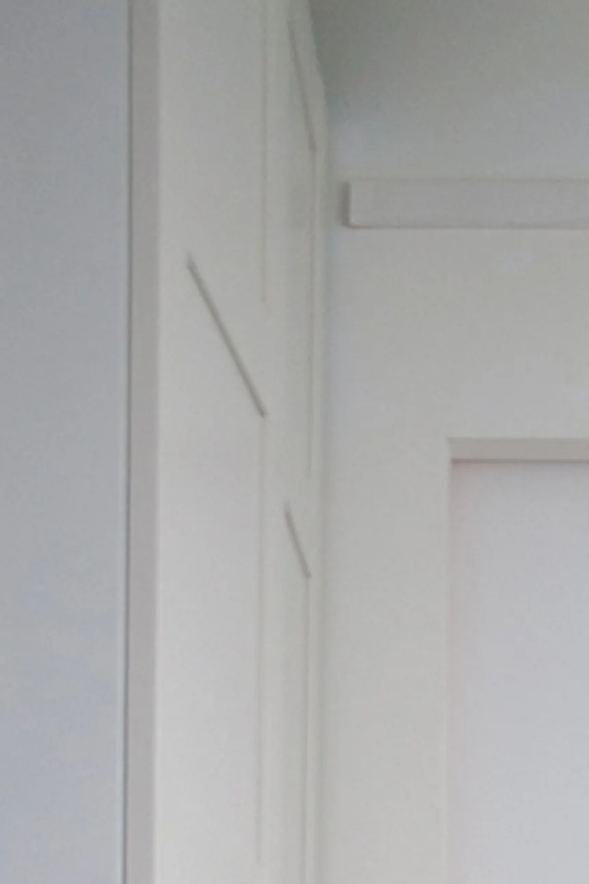 Sliding door with mirror, door with mirror in metal frame, sliding door in modern interior, sliding door for child's room