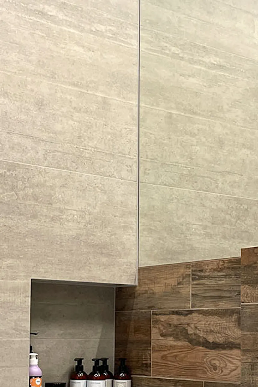 Modern bathroom in gray-brown colors