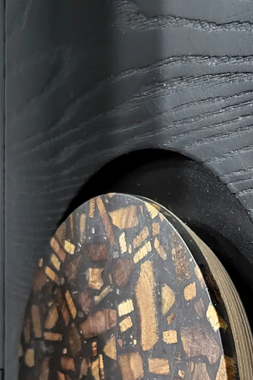 poignée de porte avec terrazzo en bois pour portes coulissantes