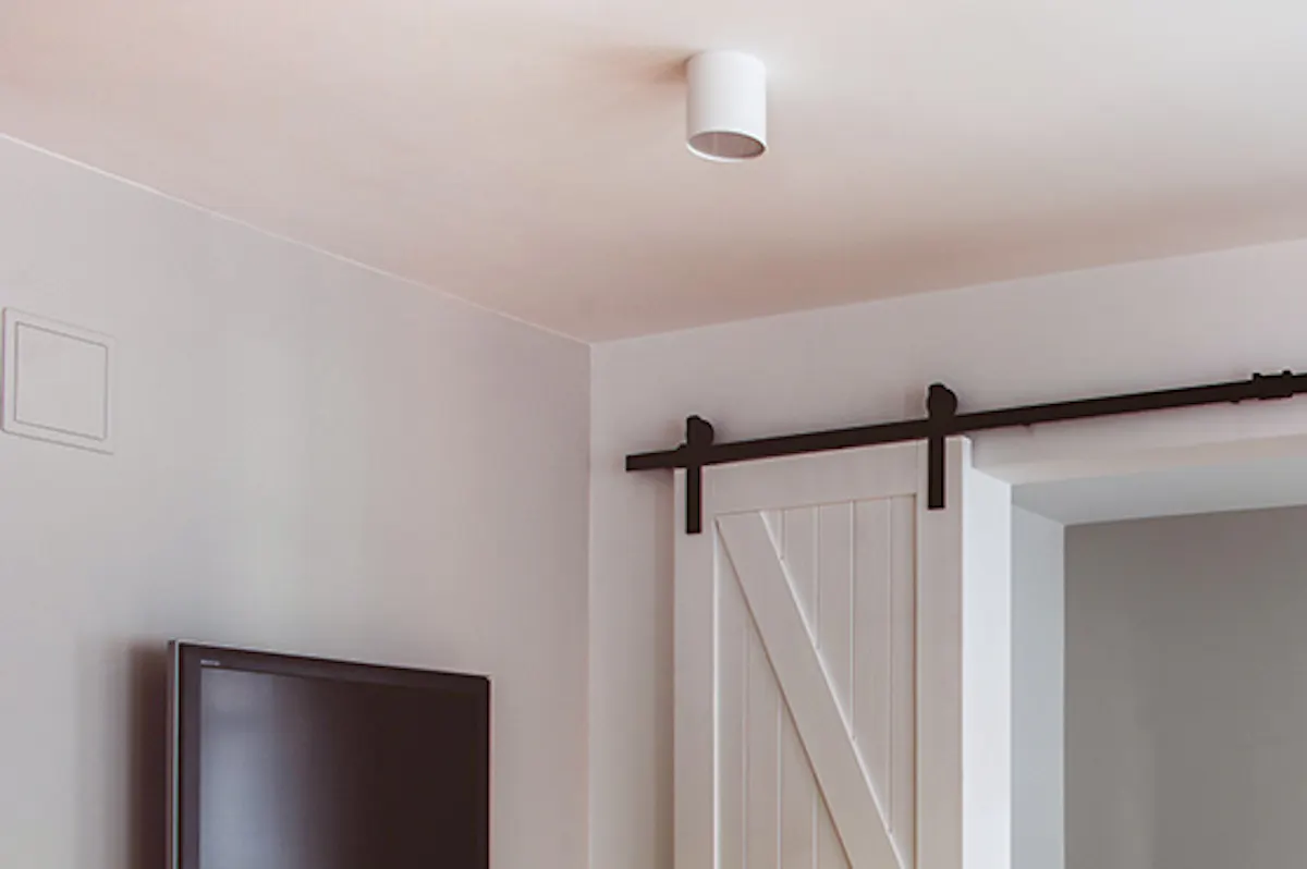 modern retro style, apartments for rent, double sliding doors, double sliding doors, white sliding doors, barn door