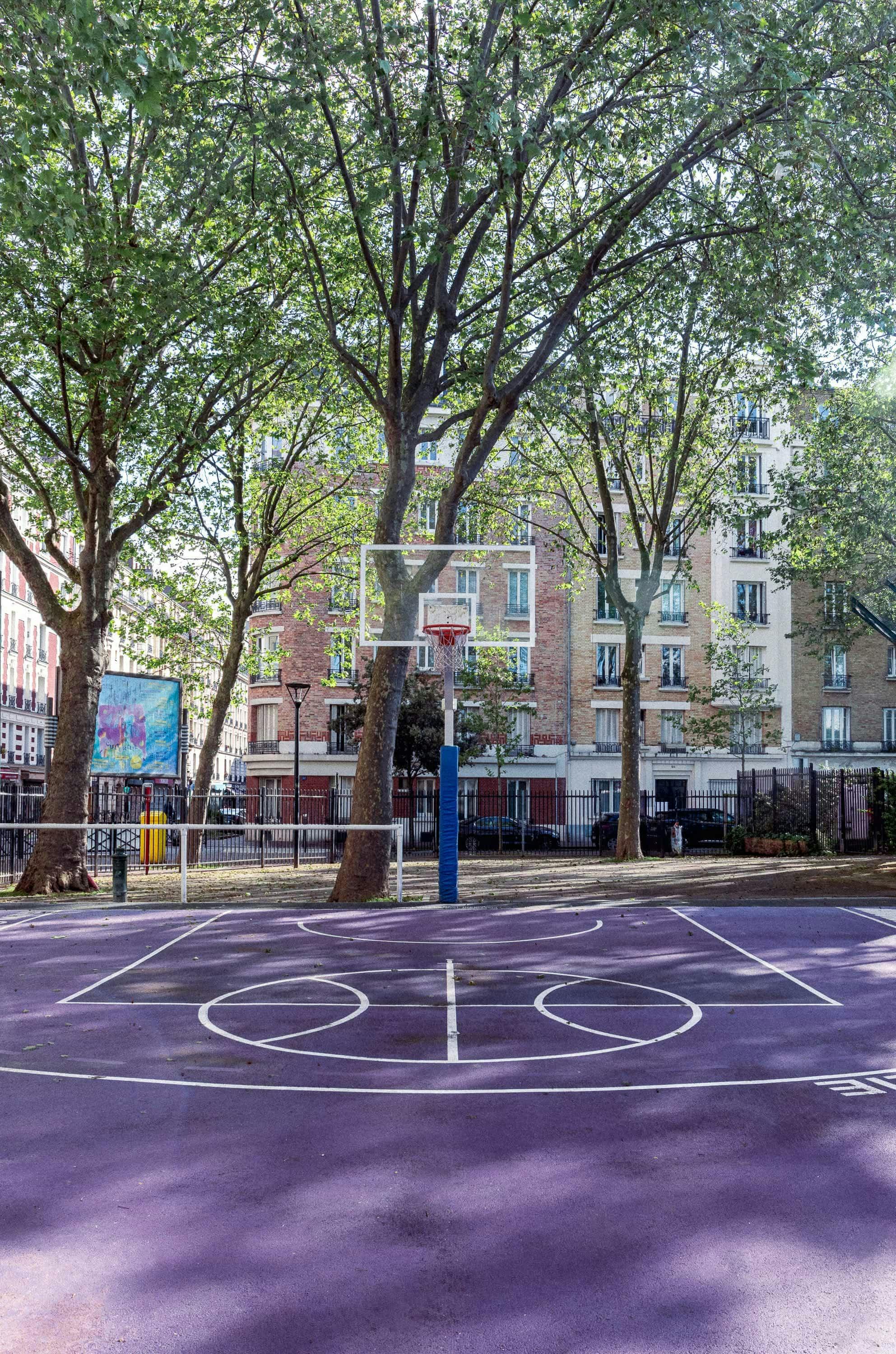 Chance Milly basketball playground in Clichy, near Paris
