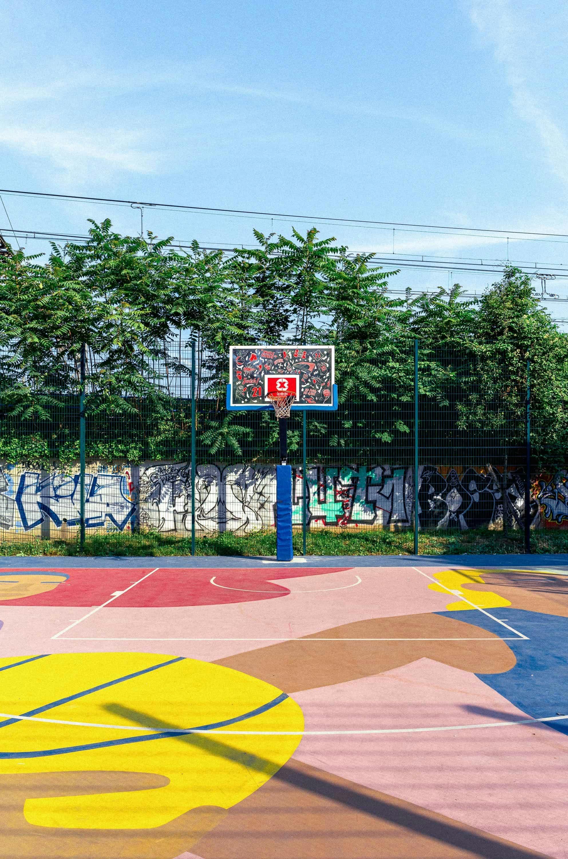 Square Duchene basketball playground in Paris 14