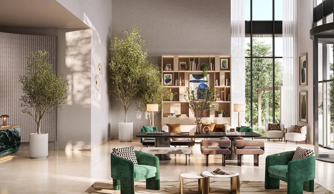 Contemporary Lobby with Neutral Tones