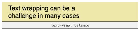 Figure 2. Balanced text wrapping.