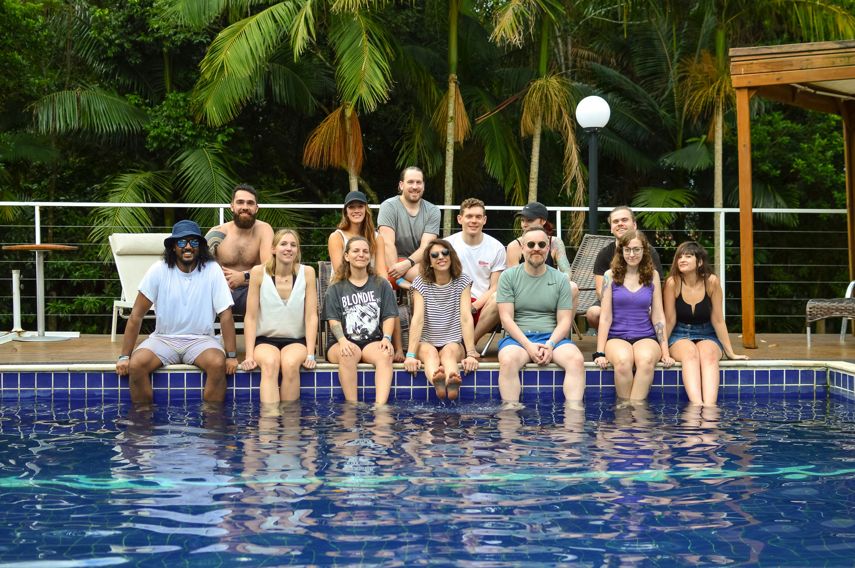 Team picture by the pool