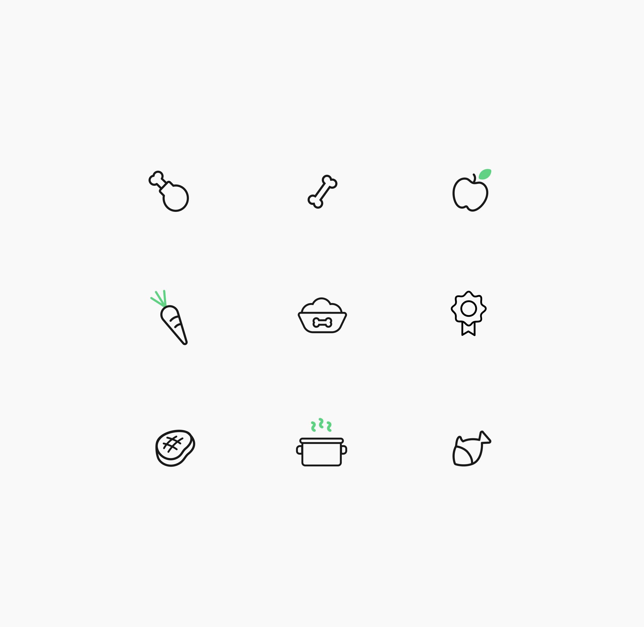 Some of the icons we created for the project