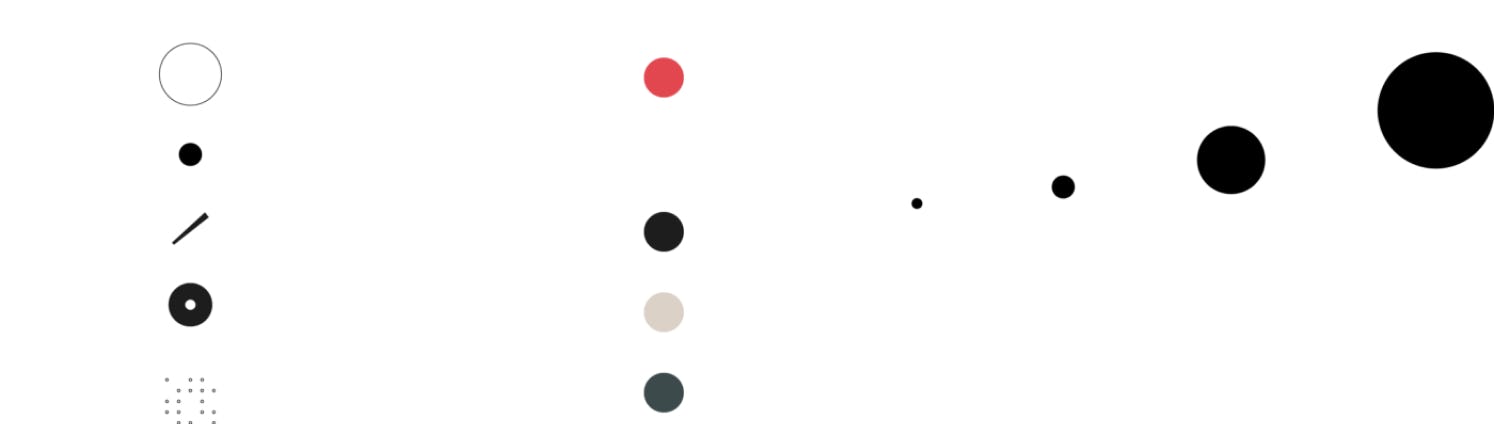 Style guide with shapes, colors and intensity