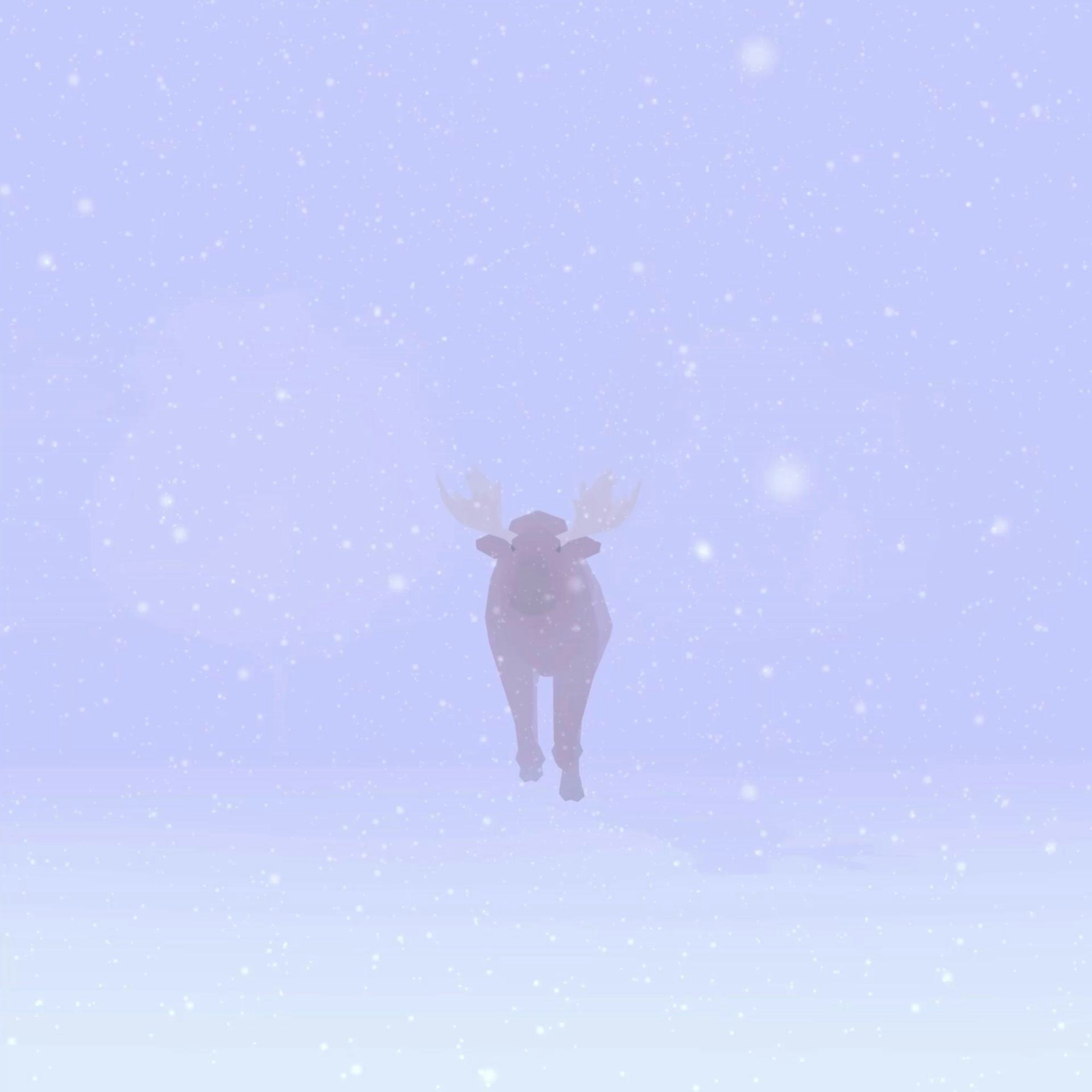 3d Moose in the middle of a snowy forest