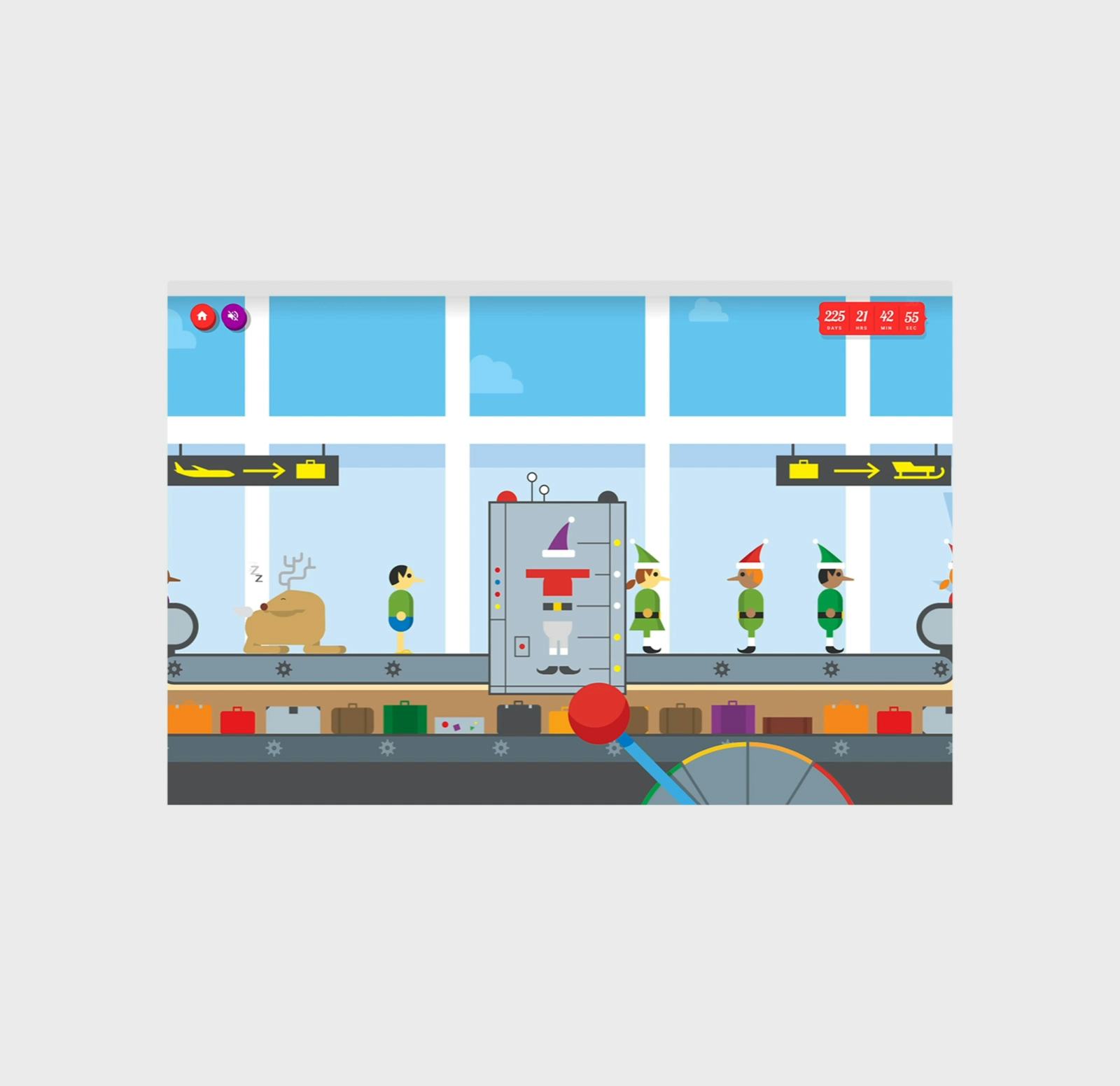 screeshot of Google Santa Tracker on desktop