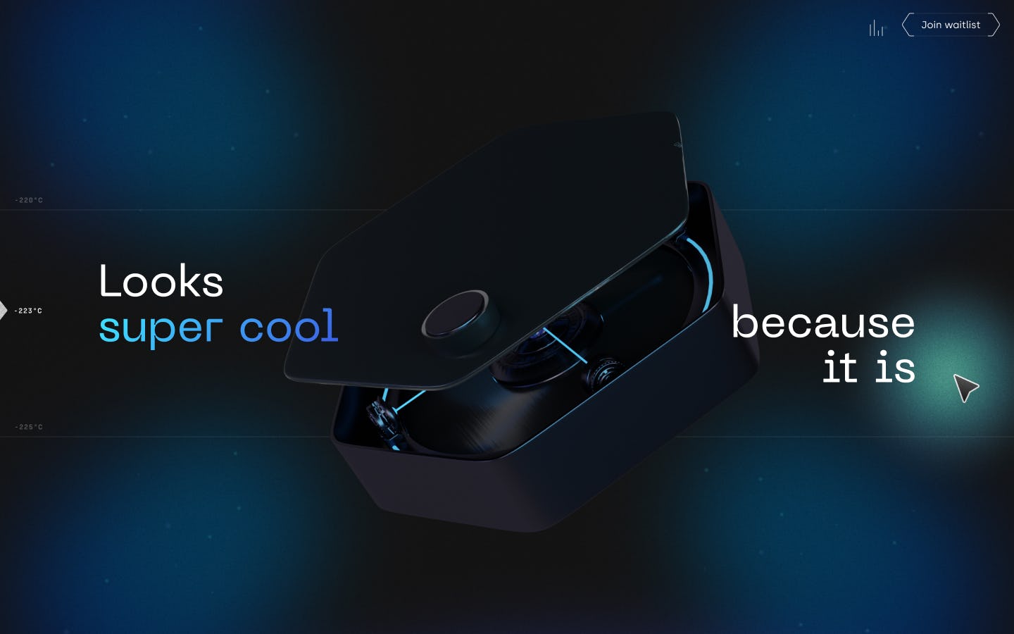 Screenshot of the site with copy applied