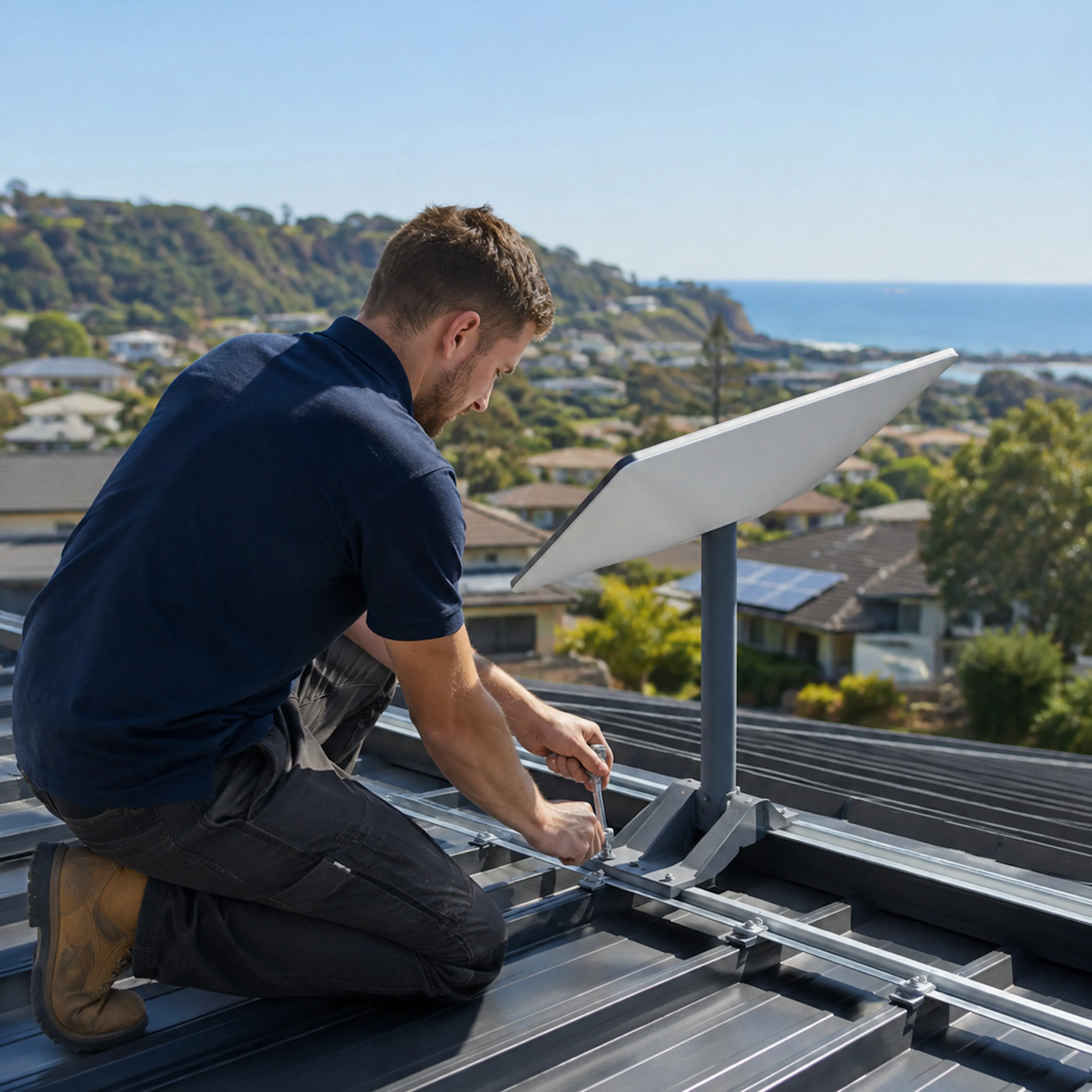 electrician installing a starlink