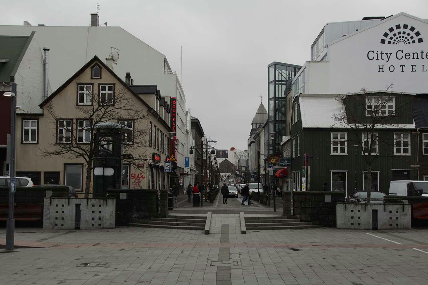 Downtown Reykjavík. The grey skies hadn’t left us.