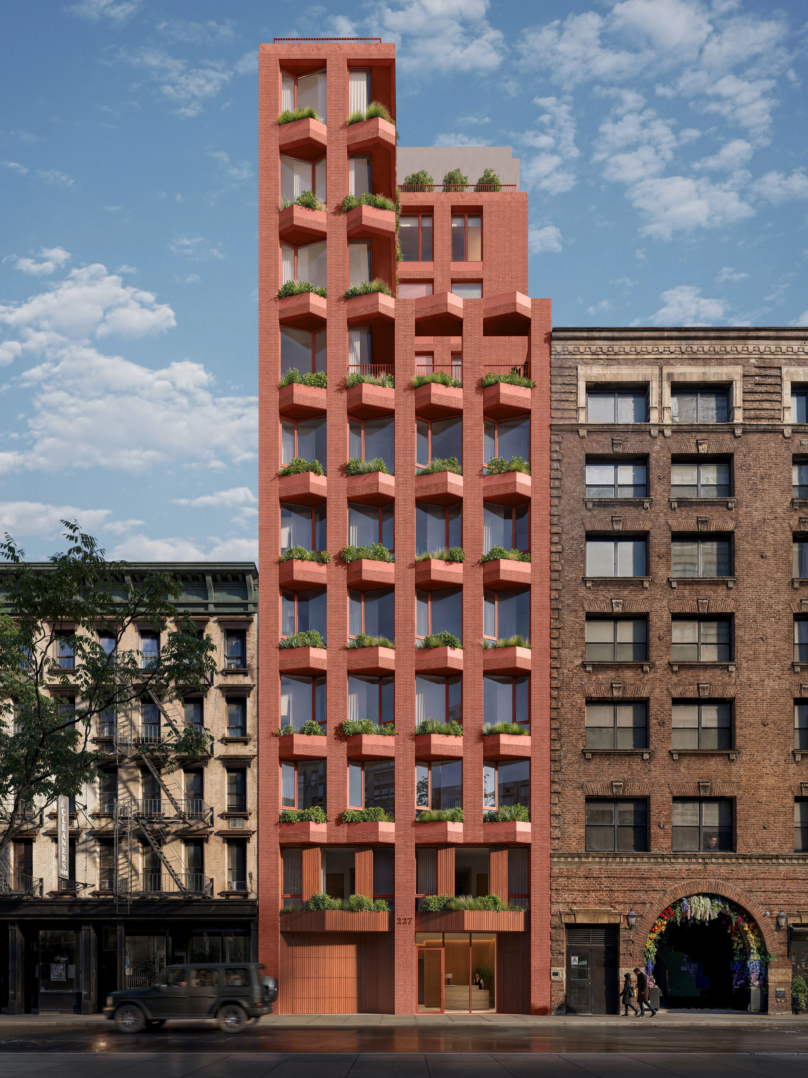 Luxury townhouse at 227 West 19th Street in Manhattan featuring private garage and garden, coming soon residence