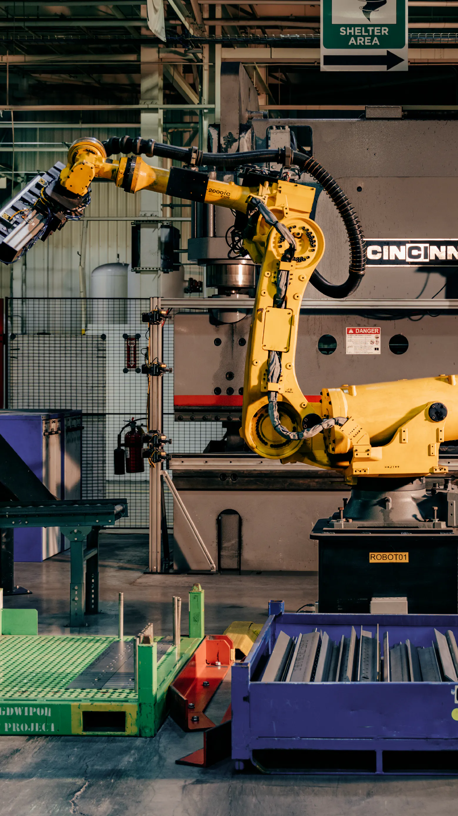 gif of a robotic press brake