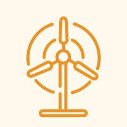 An animation of a wind turbine