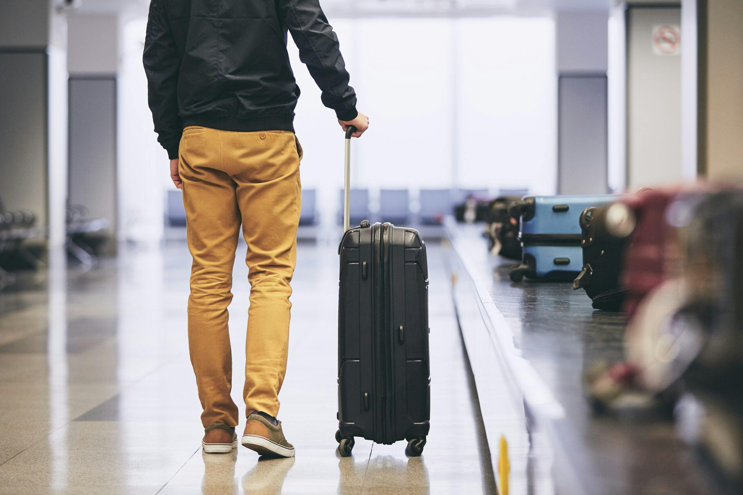 Man in airport terminal