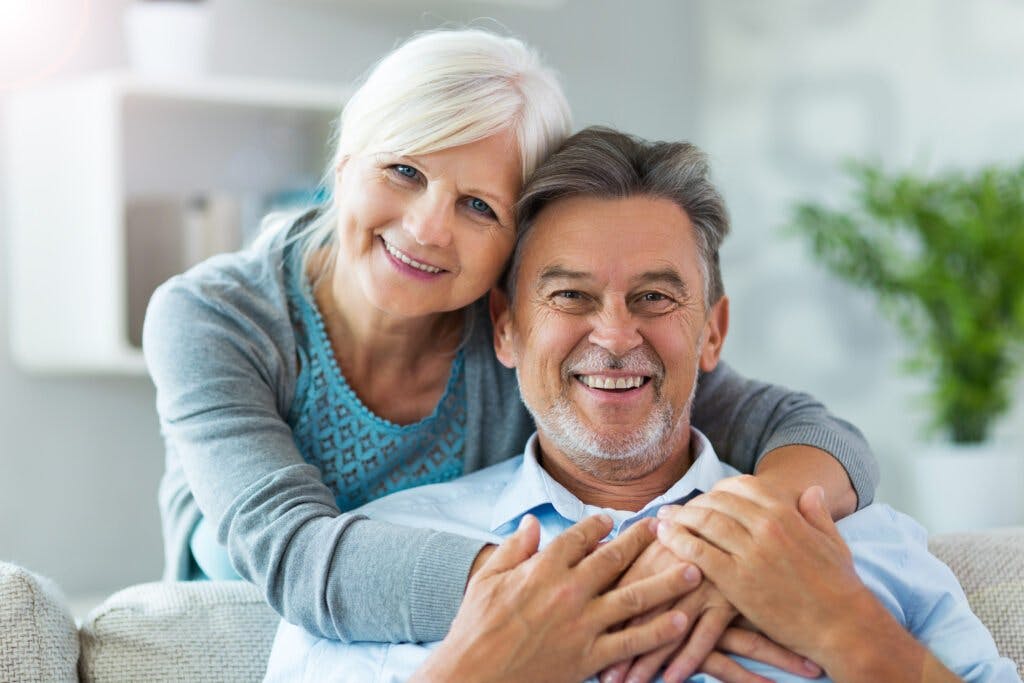 Senior couple at home