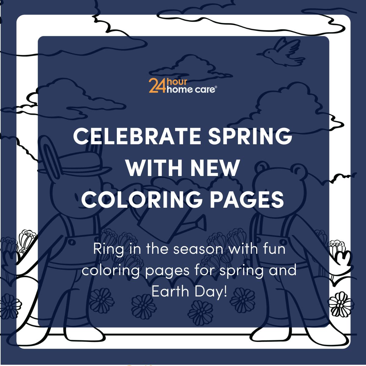 Cover image for "celebrate spring with new coloring pages"
