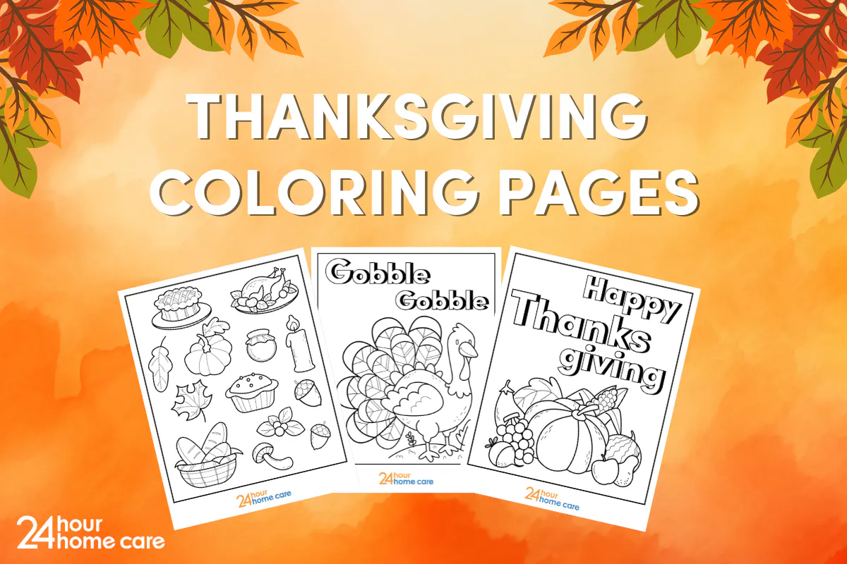 Header image for Thanksgiving coloring pages.