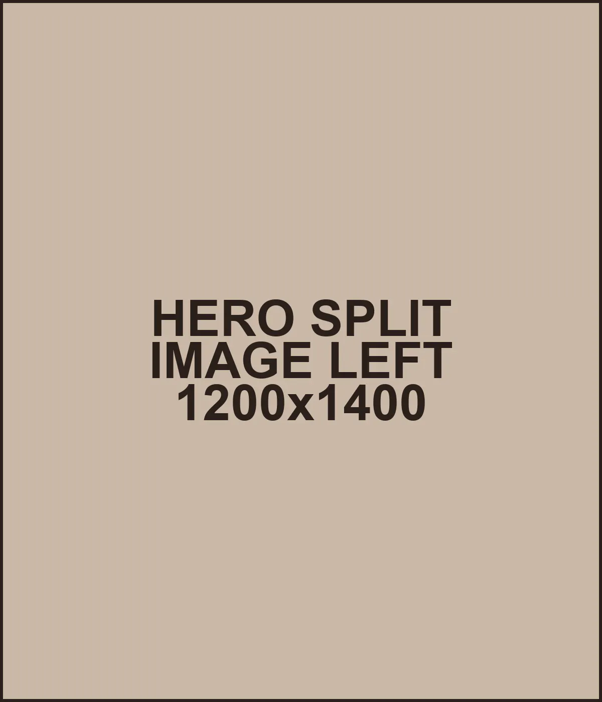 Placeholder hero image, split layout, image left