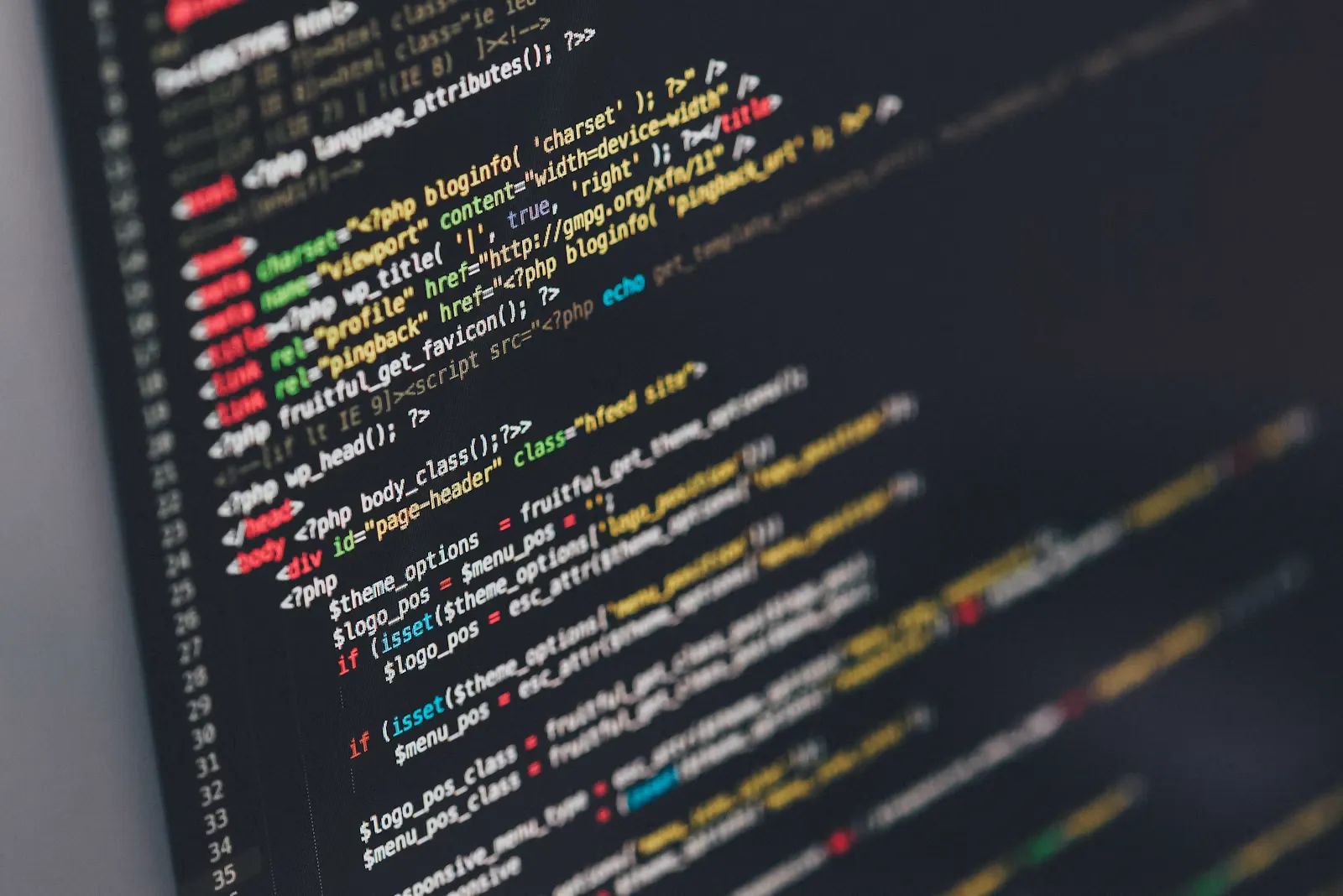 Source code displayed in a development environment