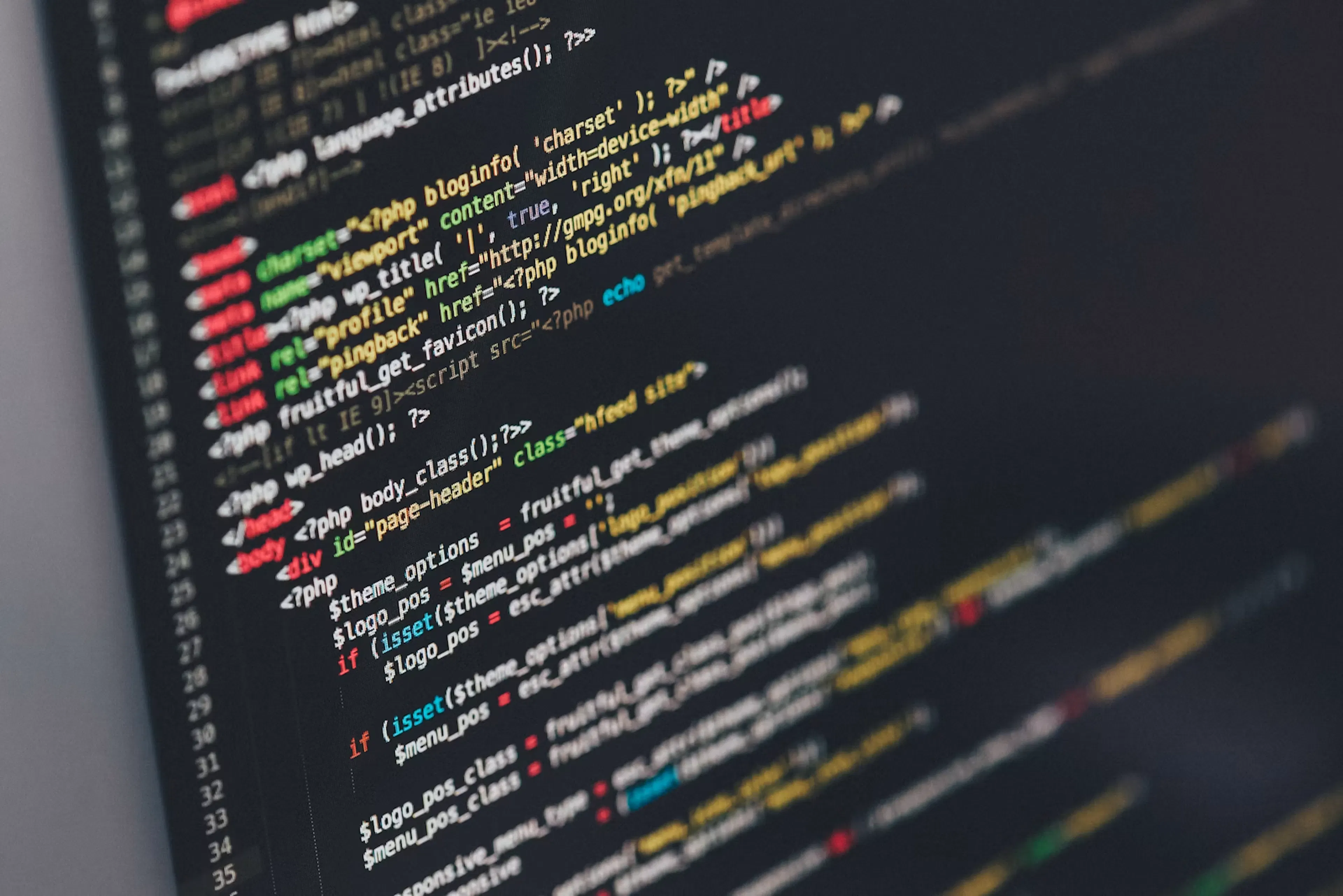 Source code displayed in a development environment