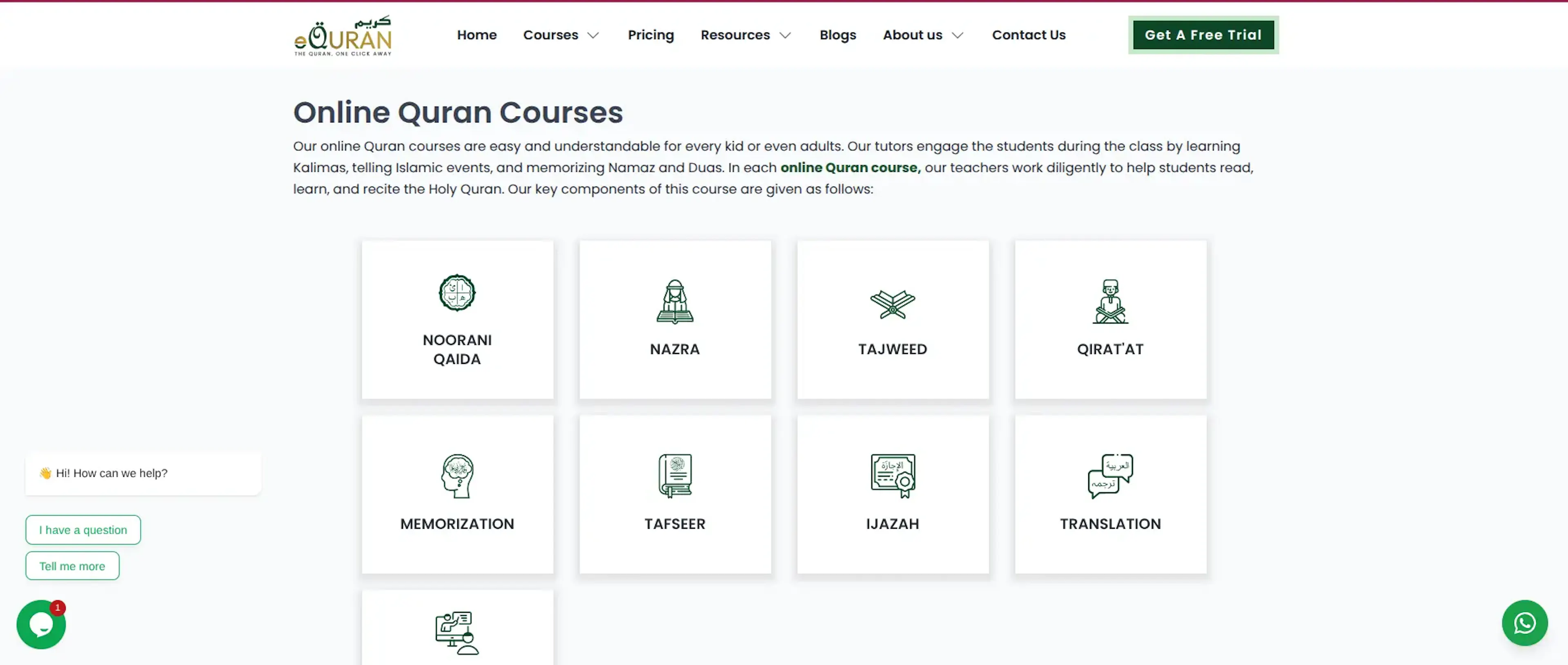 Online Quran courses including Noorani Qaida, Nazra, Tajweed, memorization, Tafseer and Ijazah.
