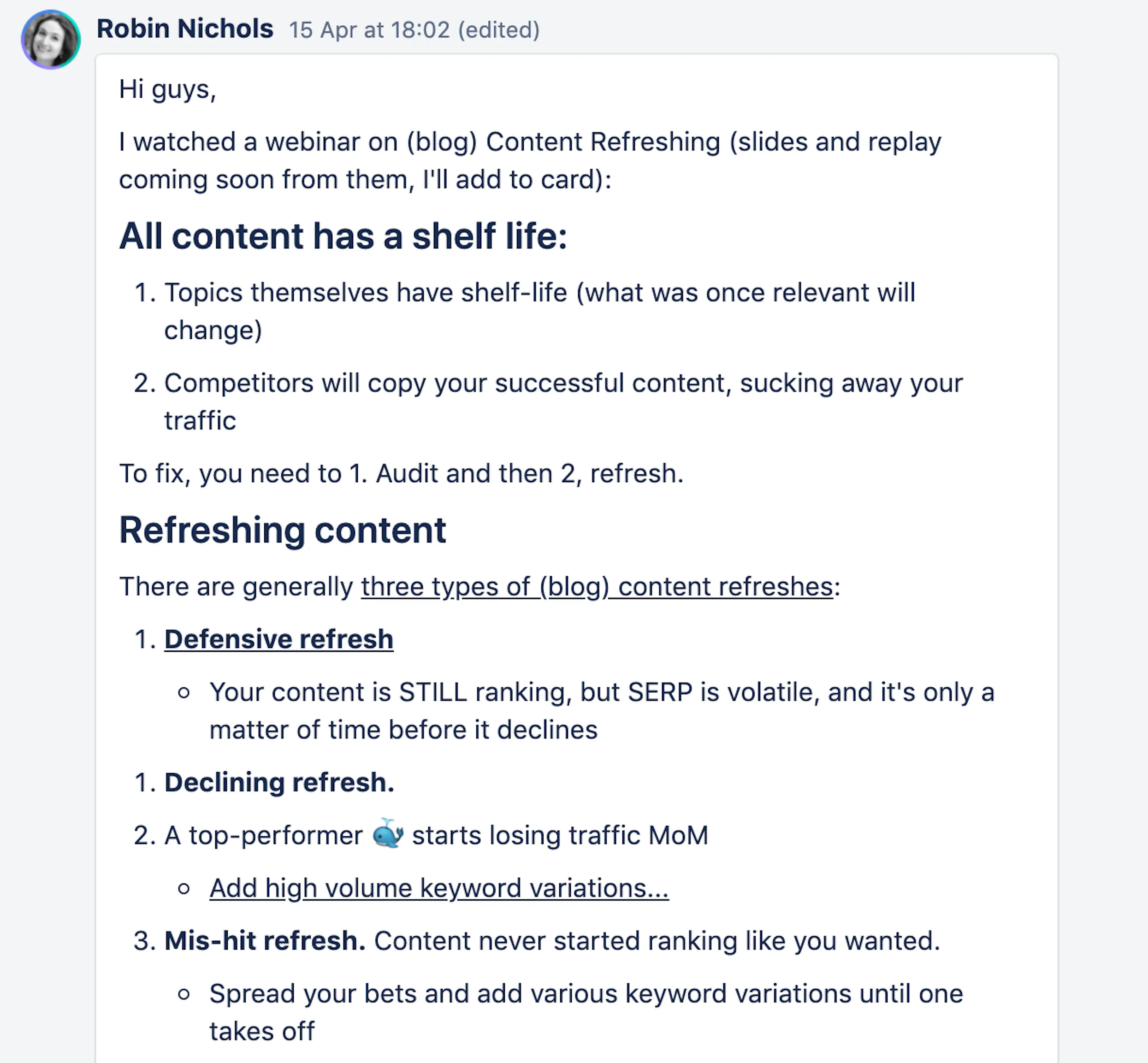 How we share knowledge on Trello