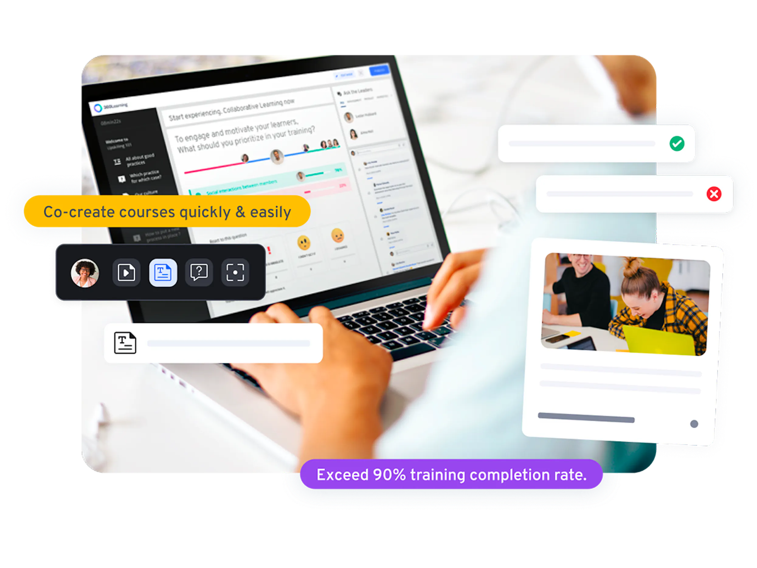 Quick course creation illustration | 360Learning