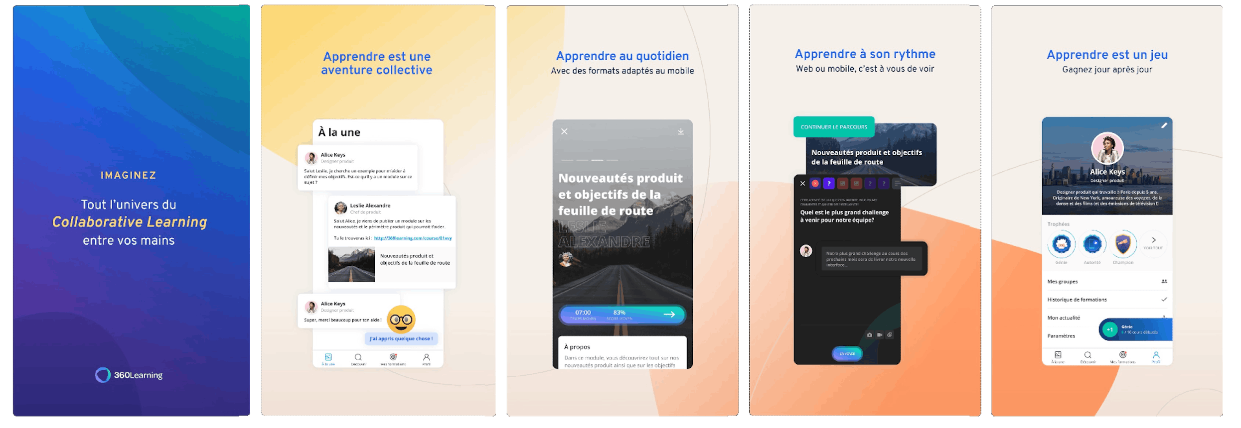 Application mobile 360Learning sur iOS et Android. 